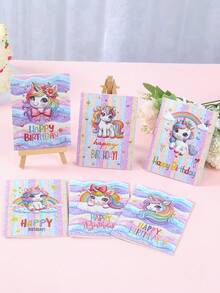 Bộ 12 thiệp/6 bộ thiệp chúc mừng sinh nhật hình kỳ lân kèm phong bì, 6 kiểu dáng khác nhau, thiệp chúc mừng sinh nhật, thiệp giấy hình kỳ lân cầu vồng dành cho gia đình, bạn bè, người thân yêu, thiệp chúc mừng sinh nhật, thiệp cảm ơn, thiệp chúc mừng, thiệp chia buồn, đồ dùng văn phòng, phụ kiện ngày lễ và thẻ quà tặng, thiệp sinh nhật, đồ trang trí tiệc sinh nhật, quà sinh nhật, quà tặng tiệc. - sinh nhật kỳ lân - Xem 4