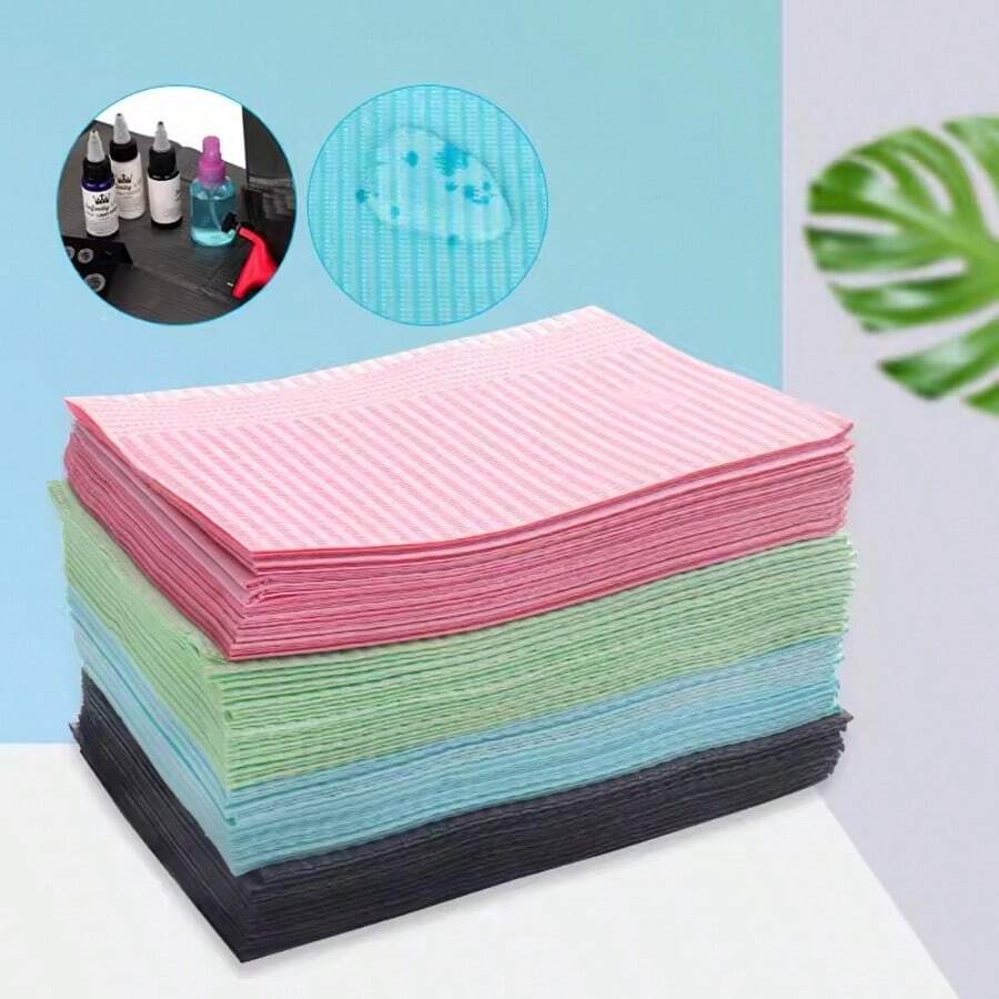 MyAoKuE-Up 125 miếng lót vệ sinh dùng một lần ba lớp, chống thấm nước và chống bám bẩn. Thảm trải bàn dày đặc biệt dành cho tiệm làm móng và quầy trang điểm. Giấy lót vệ sinh dễ lau chùi. - Nhiều màu - Xem 1