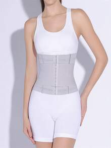 2-Layer Waist Trainer Corset, Adjustable Tummy Control Shapewear - Grey - View 6