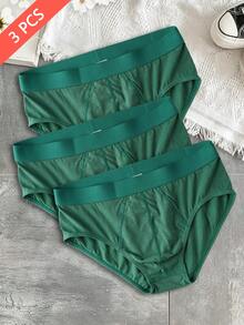 3 piezas Calzoncillos verdes de 100% algodón para hombre - Verde - Ver 10