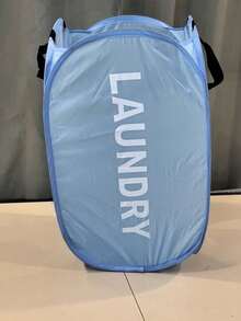 1pc Foldable Laundry Basket - Durable, Space-Saving Dirty Clothes Storage Basket, Suitable For Bathroom, Bedroom, Living Room, Dorm, With Handle - Multicolor white net - View 10