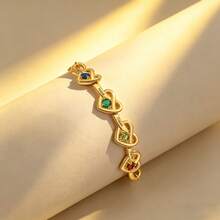 1 chiếc vòng tay vàng đính đá Zirconia tối giản, vòng tay tự thiết kế khắc tên, quà tặng Ngày của Mẹ, thời trang, tối giản, thường ngày, cá nhân hóa, quà tặng độc đáo cho bạn gái, mẹ, gia đình, bạn bè, con gái, kỷ niệm, Ngày Valentine, sinh nhật, tốt nghiệp, đeo hàng ngày, đám cưới, tiệc tùng. - Vàng - Xem 2