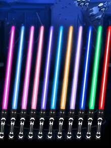 1 Chiếc/Bộ, Màu sắc và kiểu dáng ngẫu nhiên, Kiếm laser thu gọn, Đồ chơi giảm căng thẳng dạng que phát sáng kép (Không bao gồm pin), Một số màu sắc được chọn ngẫu nhiên, Kiếm, Trò chơi, Trang trí Giáng sinh. - Nhiều màu - Xem 10