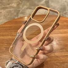 Ốp lưng điện thoại trong suốt từ tính tương thích với iPhone 17 Pro Max, 16 Pro Max, 15, 14, 13, 12, 11 Pro, Plus, Max, Mini, 7, 8, SE, 16e, 7P, X, XR, XsMax và S26 Ultra, S25 Ultra, S24 Ultra, S25 FE, A56, ốp bảo vệ chống sốc. - Vàng sa mạc - Xem 3