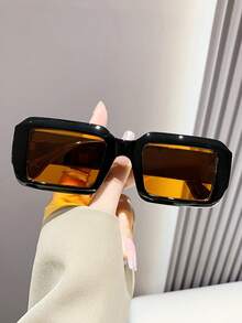Visivana Vintage Square Sunglasses Women Plastic Fashion Classic Design Decorative Outdoor Travel Beach Vacation Uv Protection Eyewear Sunglasses Beach Sun Glasses Beach Accessories For Women Sun Glasses Sunglasses Shades Basics And Suit For Sweater Jeans Sweatpants Hoodie Jackets Dress And Long Sleeve Shirt Fashionable Shade Elegant Outfit Family Outings Travel Vacation Holiday For Summer Beach Vacation,Outdoor,Travel - Multicolor - View 4