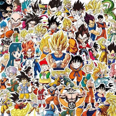bandai 50 pièces Autocollants classiques d'anime et de dessins animés, mettant en vedette des personnages comme Bulma, Piccolo, Tien, Yamcha, Chiaotzu, Freezer. Convient pour les cahiers, les réfrigérateurs, les artisanats DIY, les jouets, les décorations de remise des diplômes, les cadeaux de rentrée scolaire, les paniers de Pâques
