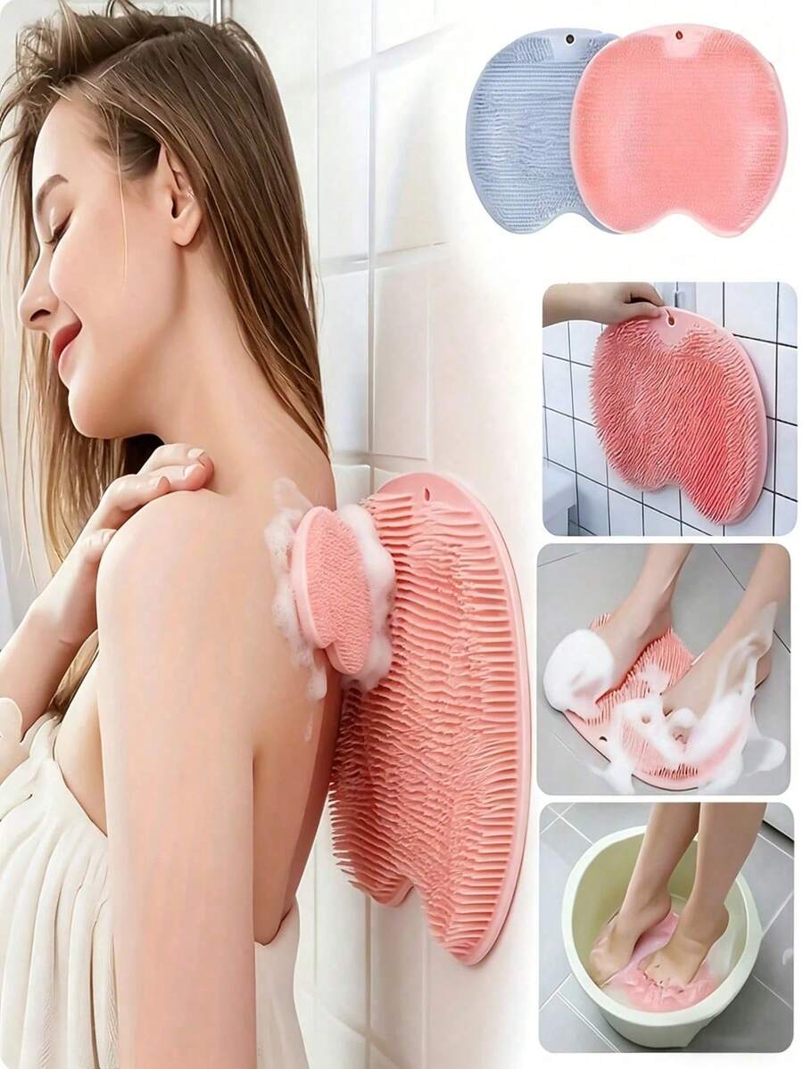 1 Bộ dụng cụ tẩy tế bào chết chân và lưng, bao gồm máy mát xa chân và lưng có giác hút, được thiết kế để tẩy tế bào chết và mát xa toàn thân. Đây là một tấm thảm ngâm chân mềm mại kèm bàn chải chân và miếng mát-xa chân. - Một kích cỡ phù hợp cho tất cả - Xem 1