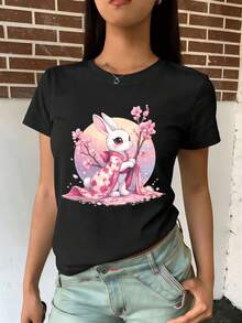 Dam-T-shirts - Svart - Visa 2