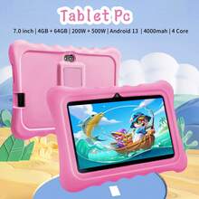 Máy tính bảng trẻ em 7 inch với bộ nhớ trong 64GB và RAM 4GB, chạy hệ điều hành Android 13.0, màn hình IPS 1280x800, chức năng kiểm soát của phụ huynh, ứng dụng giáo dục, camera kép và vỏ bảo vệ chống sốc. - Nhiều màu - Xem 3