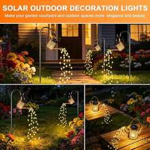 1/2 Pack, Solar Watering Can Light, Garden Decoration, Outdoor Solar Fairy Light Decoration, Christmas Gift, And Birthday Gift For Mom, Hanging Solar Lantern, Suitable For Table, Courtyard, Porch, Yard, Lawn - Ngôi sao - Xem 4