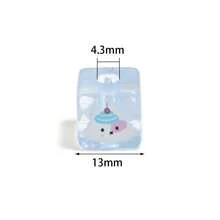10 hạt hình khối hoạt hình, hạt vuông acrylic lỗ lớn 13mm, dùng làm vòng tay, vòng cổ, móc khóa, dây điện thoại, đồ trang sức DIY. - Hạt vuông hoạt hình - Xem 5