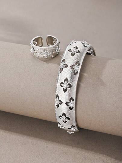 Pulsera de plata, versátil con incrustaciones de cobre y circonita, adecuada para uso diario, reuniones, citas, que realza la elegancia