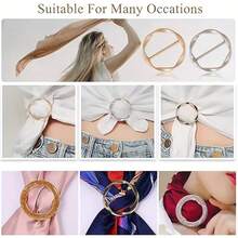 1pc/3/4/5pcs T-Shirt Round Shirt Clips, Clothing Knot Clips, Scarf Buckle Set Alloy Round Clothing Decoration For Women And Girls, Multi-Functional Clothing Accessories Buttons, Round Shirt Knot Buckles, Belt Scarf Adjustment Buckles, Suitable For Shirts, Scarves And Belts Multi-Purpose Accessories, Scarf Buckles, Shirt Tie Clips, Women's Dress Accessories Decoration Jewelry Gifts - Multicolor - View 7