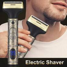 3-In-1 Men's Multi-Functional Shaving Set: Freely Convertible Hair Clipper, Nose Hair Trimmer And Electric Shaver, USB Rechargeable, 1200mAh Battery Capacity, Suitable For Personal Use Or Gift - A - View 3