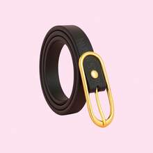 Women's Elegant Leather Belt Women's Bloggers Social Jeans For Looks - Bộ đen/trắng - Xem 4
