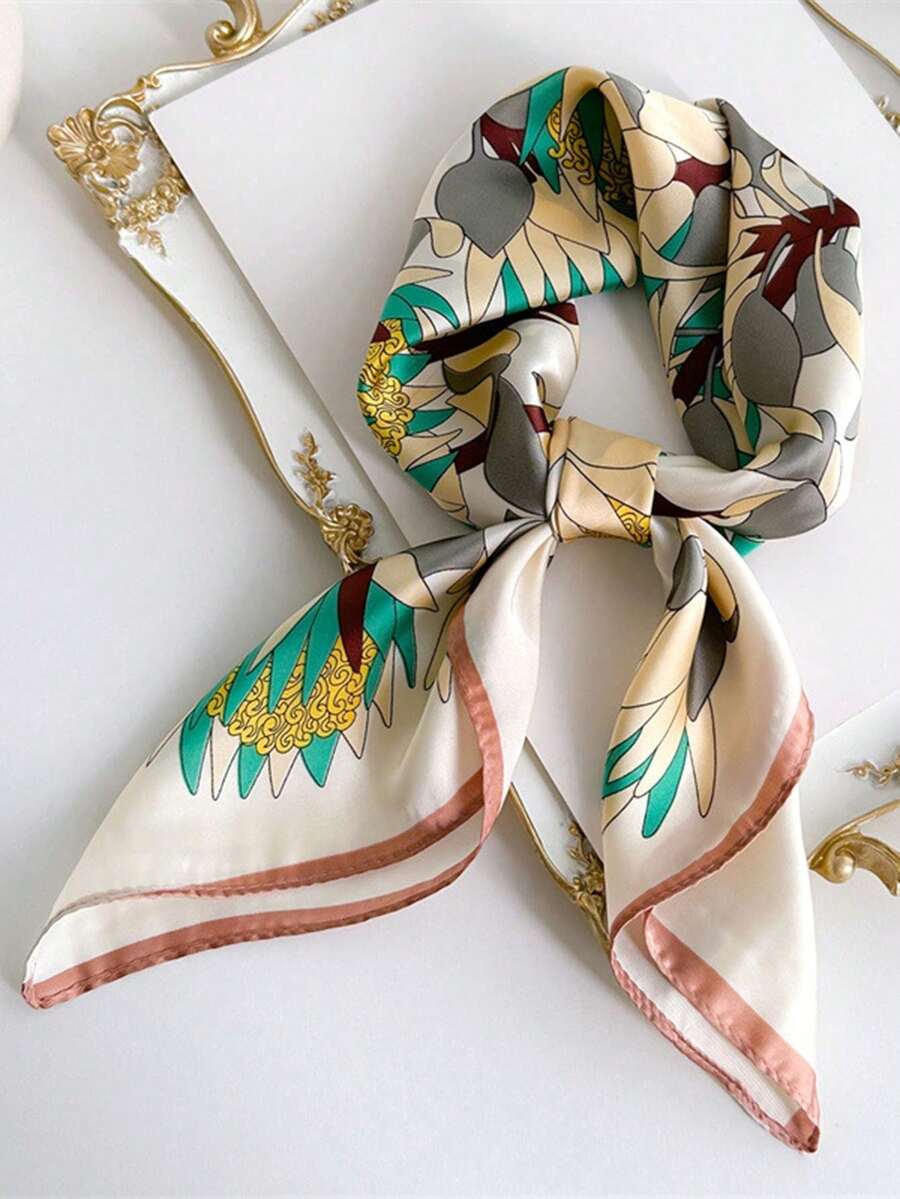 1条印花头巾，可作发带、颈巾、方巾使用 - 彩色 - 查看 1