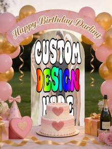 Decoración de arco personalizable con texto y patrón - Adecuado para bodas, fiestas de cumpleaños, etc. - Tela de poliéster duradera y elástica - Marco de arco multizona para uso en interiores y exteriores - Instalación fácil, sin necesidad de energía - Multicolor - Ver 8