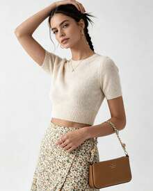 Kate Spade KS GEMINI Women's Shoulder Purses With Flowers Pattern Hobo Handbag - Brown - View 10