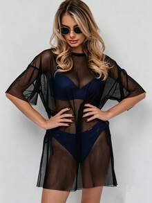 New Women's European And American Beach Chiffon Robe, Casual Swimsuit Cover Up, Versatile Sunscreen Dress,Accessories,Travel Essential - Multicolor - View 12