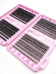 560片30D/40D/60D/80D仿貂毛假睫毛簇，高品质D型卷翘自然浓密单根假睫毛，适合DIY嫁接睫毛，可重复使用，轻盈易佩戴 - D - 查看 4