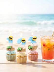 1PC Ocean Beach 0-9 Number Birthday Candle Creative New Style, Summer Beach Theme, Suitable For Cake Decoration, Dessert Table, Party Birthday Celebration Candle. - View 9