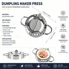 Creative Stainless Steel Dumpling Maker, Small/Medium/Large Size Kitchen Tool For Homemade Dumpling Skin, DIY Dumpling Mold - Silver - View 13