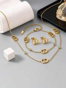 Dây chuyền thép titan đính kim cương trắng sang trọng kiểu Pháp năm 2026, bộ dây chuyền choker cao cấp tinh tế, tối giản và đa năng dành cho nữ. - Mũi Heo Kim Cương Trắng - Xem 2