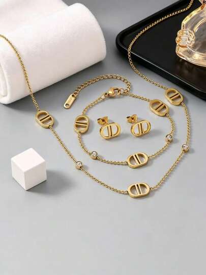 Collar de titanio con diamante blanco en forma de nariz de cerdo, de lujo francés 2026, conjunto de collares elegantes minimalistas y versátiles de alta gama para mujeres