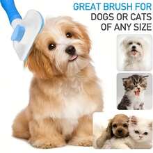 1pc Easy-Clean Pet Grooming Brush With One-Click Self-Cleaning Function, Suitable For Cats And Dogs Shedding, Curved Bristle Design For Gentle Massage, Ideal For Removing Loose Hair, Specially Designed For Pet Grooming - Multicolor - View 8