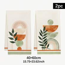 Bộ 2 khăn lau bếp họa tiết hình học màu cam và xanh lá cây, kích thước 40*60cm, chất liệu microfiber mềm mại, thích hợp cho nấu nướng, nướng bánh, lau dọn, gia đình, nhà hàng, cắm trại, dùng trên bàn ăn, rửa chén, làm quà tặng ngày lễ. - Nhiều màu - Xem 10