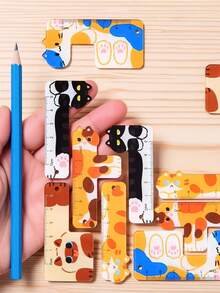 Set Of 5 Cute Palm Size Acrylic Ruler, Mini 5cm Cartoon Straight Ruler Freely DIY Decorate, Perfect For Measuring, Drawing, Journal, Note And Scrapbook Crafts - Ruler - View 7