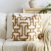 1 buah Sarung Bantal Hias Geometris Chenille Bohemian, Sarung Bantal Dekoratif Sempurna untuk Tempat Tidur, Sofa, Bangku Luar Ruangan di Rumah, Isian Bantal Tidak Termasuk - cokelat - View 8