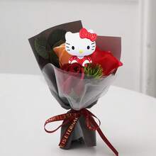SANRIO 三丽鸥手工仿真玫瑰花，Hello Kitty仿真康乃馨花束，创意母亲节礼物，可重复使用的花束套装，Hello Kitty玫瑰花束，实用教师节礼物，Hello Kitty圣诞节、情人节、母亲节创意花束礼物 - 彩色 - 查看 17