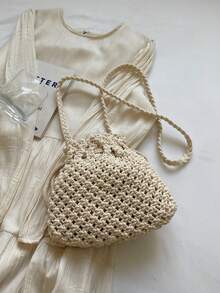 Túi đan rơm thiết kế độc đáo, túi đeo vai kiểu xô mới, túi đeo chéo đi biển du lịch. - Nhiều màu - Xem 7