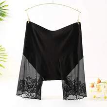 Debajo de la falda Sexy de encaje Anti nuevos pantalones cortos de verano rozaduras hasta el muslo pantalones cortos de  pantalones de mujer ropa interior pantalones de  transpirables mujeres - Negro - Ver 1