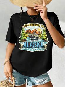 Dam-T-shirts - Svart - Visa 2