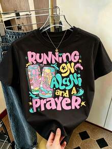 Preppy Energy Drink Summer Graphic Tee, Matching Vacation Shirts, Summer Break - Negro - Ver 1