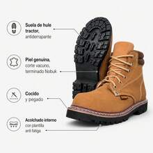Men's Economical Leather Work Boot, Stitched, Heavy Duty, RGM - Camel - View 3