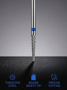 Premium Carbide Tungsten Cuticle Remover Nail Drill Bit Medium 3/32" Professional Carbide Tungsten Nail Cleaner Bit For Callus, Dead Skin, And Nail Prep, Two-Way Rotation - Blue - View 2
