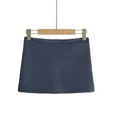 Minifalda de talle bajo para mujer con detalle de corte corto Mini falda ajustada - Azul - Ver 1