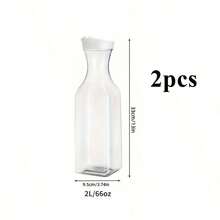 3 buah teko air plastik transparan 1,5 liter dengan tutup, botol jus persegi - Cocok untuk menyimpan susu, smoothie, dan es teh dalam wadah plastik transparan. Desain anti bocor, dapat digunakan di lemari es dan berkemah, solusi penyimpanan minuman ideal untuk pesta, pertemuan keluarga, dan aktivitas luar ruangan. - Transparent - View 12