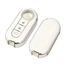 Funda de llave de coche a la moda para Fiat 500 Ducato Panda 500L Punto Lancia Musa para , llavero de coche de cuero de lujo - oro verde - Ver 8