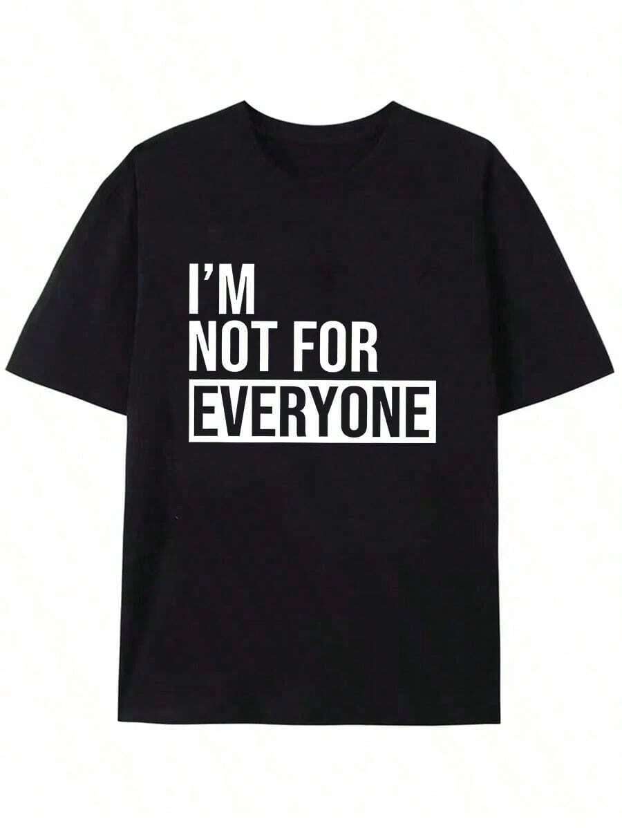 Women's Short Sleeve Slogan Print T-Shirt I'M NOT FOR EVERYONE - Women's Graphic Tees, Crew Neck Short Sleeve Printed Tops - Everyday, Casual, Sport & Fitness Wear, All Seasons (Perfect For Valentine's Day) Everyday Wear - 黑色 - 查看 1