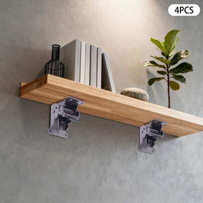 SanBouSi For Table Workbench, Sleeping Platform 4 Pcs Folding Brakcet 0°-90° Table Foldable Hinge Self Lock Extension Support