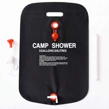 20L Extra Large Capacity Outdoor Shower Bag, Made Of Portable PVC Material, With Red Hose And Foldable Outdoor Shower Device, Suitable For Hiking, Travel And Outdoor Activities, Outdoor Shower Bag - Black - View 10