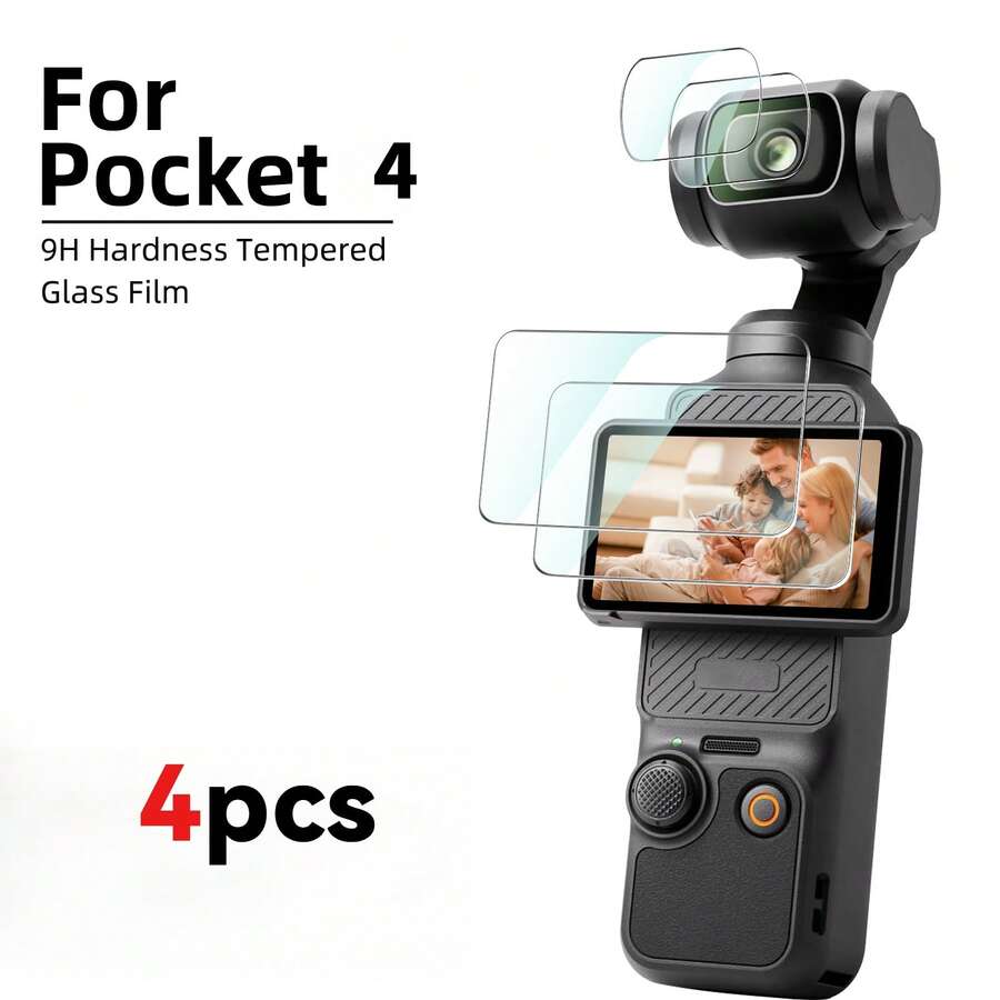 适用于 Osmo Pocket 4/3 的 4 件套(2 个镜头保护膜 + 2 个屏幕保护膜),超清晰钢化玻璃材质,防刮擦且无气泡。 - 查看 1
