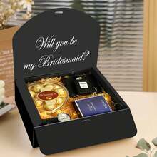 10pcs Black Gift Boxes With Lids, Groomsman Proposal Boxes, Luxury Black Gift Boxes With Ribbons, Suitable For Weddings, Birthdays, Parties, Graduations, Valentine's Day, Back To School And Other Occasions - Black - View 4