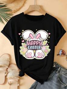 Dam-T-shirts - Svart - Visa 2