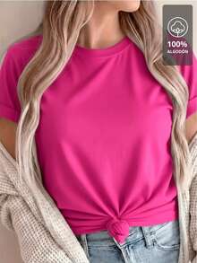 Multicolor Floral Mandala - 100% T-Shirt - Hot Pink - View 2