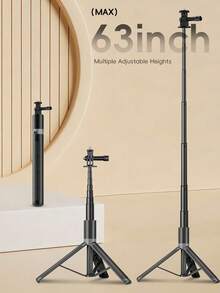 Gậy selfie mini hợp kim nhôm 1.6M, chân đế ba chân, giá đỡ điện thoại, cầm tay hoặc để bàn, tương thích với webcam, G7X Mark III, ZV-1, RX100 VII, A6400, A6600 và các máy ảnh khác - Giá đỡ điện thoại tùy chọn phù hợp với nhiều loại điện thoại thông minh. Chân đế ba chân mini di động để phát trực tiếp video, bật lên chỉ bằng một cú nhấp chuột, chân có thể điều chỉnh với đế cao su, ổn định, chân đế ba chân thể thao ngoài trời, công cụ selfie. - A - Xem 2